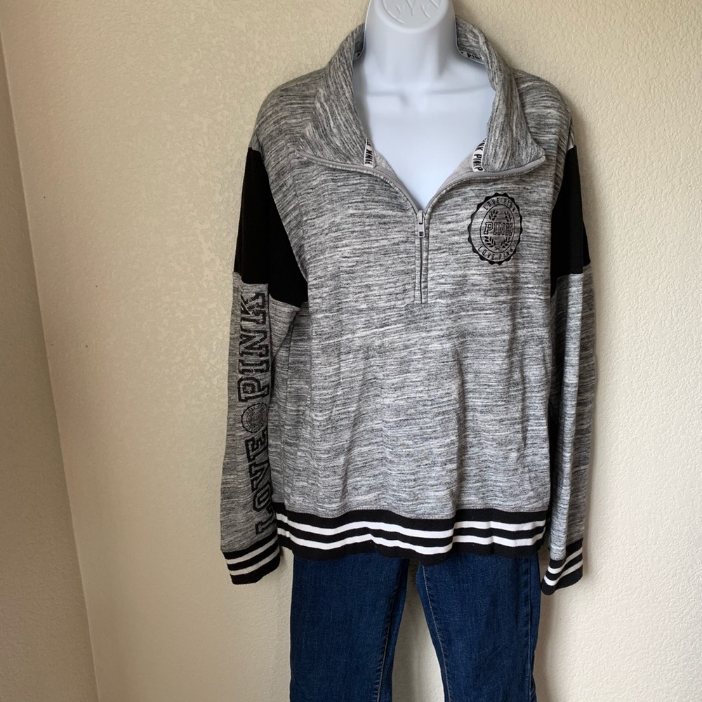 PINK Peppered Grey Half Zip